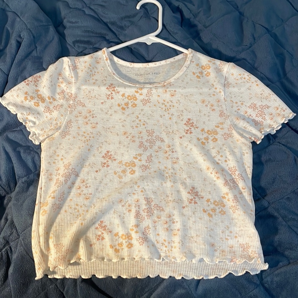 cropped floral t shirt